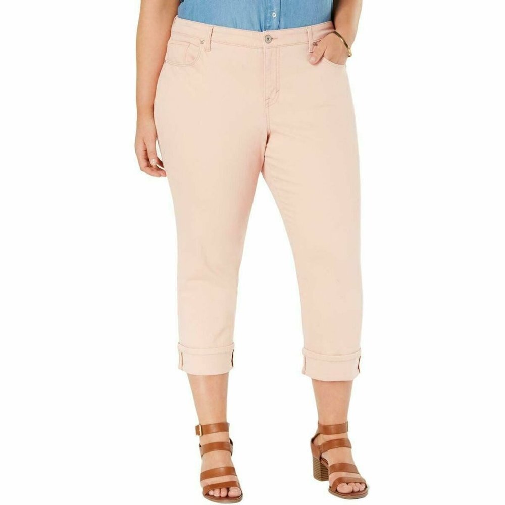 Style & Co. women plus size 22W mid-rise denim capri jeans minimalist Grunge